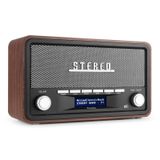 Audizio FoggiaGR Draagbare Digitale DAB+ FM Radio met Bluetooth 5.0, 50W Stereo, LCD Display, Zwart/Bruin