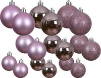 Decoris kerstballen - 60x stuks - 4, 5 en 6 cm - lila paars -kunststof -kerstversiering