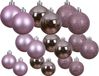 Decoris kerstballen - 60x stuks - 4, 5 en 6 cm - lila paars -kunststof -kerstversiering