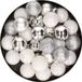 Kaemingk B.V. 28x Boules de Noël en plastique Argent et Blanc Mix 3 cm