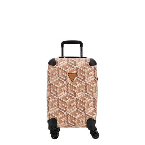 Guess trolley Wilder 46 cm. met logoprint lichtbruin