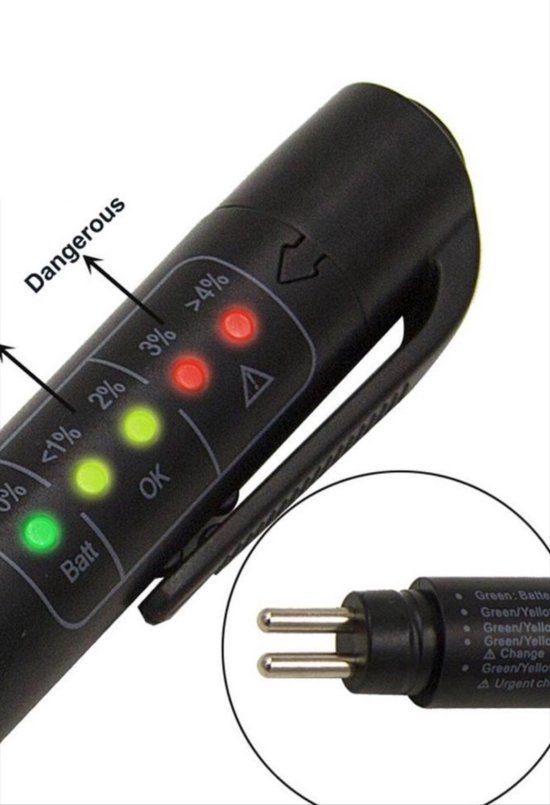 CHPN - Remvloeistof tester - Universeel - LED indicator - Remvloeistof testen met pen