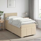 vidaXL Boxspringbed met matras Crèmekleurig 100 x 200 cm Stof