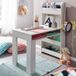FineBuy Bureau enfant blanc 90x50x110 cm table à dessin chambre d'enfant avec étagère, table enfant moderne, bureau élève avec rangement, table scolaire étroit