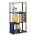 Furinno Turn-N-Tube 4-laags multifunctioneel plankenrek met klassieke buizen, walnoot/bruin
