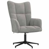 vidaXL Relaxstoel fluweel lichtgrijs