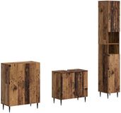 vidaXL - 3-delig - badkamerkast - set - HAARLEM - Oud - hout - Bewerkt - hout