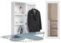 Armoire à repasser avec miroir, pliable, 95,5 x 35,5 x 21 cm, blanc
