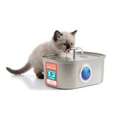 Aqpet Friends Kattenfontein van roestvrij staal, 3,2 l, automatische waterdispenser, ultra stil, met meerlaags filter, drinkfontein voor katten en honden, altijd schoon water