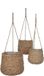 Mica Decorations Avalon Hangpot - Set van 3 - H90 x ؝30 cm - Zeegras - Lichtbruin