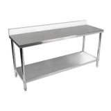 Royal Catering Roestvrij stalen werktafel - 200 x 60 cm - opstand