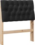 vidaXL Gestoffeerd hoofdbord zwart 75 cm massief grenenhout