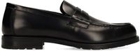 Manfield Zwarte Leren Loafers Heren Maat 46