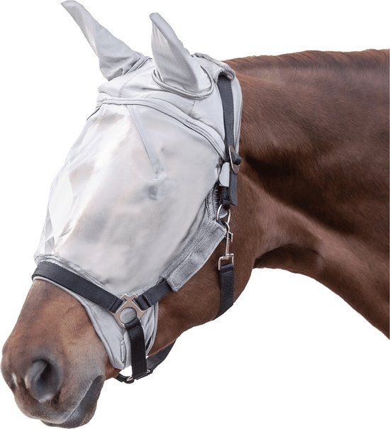 Waldhausen PREMIUM vliegenmasker met gehoorbescherming Pony Zilver Grijs