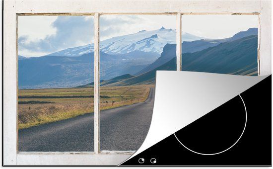 KitchenYeah® Inductie beschermer 77x51 cm - Doorkijk - Weg - Berg - Inductiebeschermer