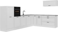 Vicco Hoekkeuken R-Line, Wit landelijk/Wit, 327 cm