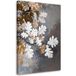 Toile imprimée feuilles de chêne Nature blanc-beige 20x30