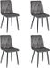 LEOBERT sp. z o.o. sp.k. LEOBERT Set van 4 Eetkamerstoelen LIBRA Donkergrijs – Zwarte Metalen Poten, Modern Velvet Bekleding, Ergonomisch Design, Max. 120 kg