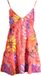 Desigual - Robe femme - Rouge - Courte - Col en V - Sans manches - Coupe trapèze - Polyester - XL