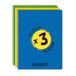 CONQUERANT Conquérant Classique Lot de 3 Cahiers 24x32 96 Pages Grands Carreaux Seyès Agrafées, Couverture Polypro, Jaune, Vert, Bleu