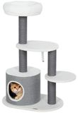 StarTech Kartonnen kraboom voor katten - Klimtoren - 98 cm hoog - 3 niveaus met een holte - Hout - Krabpalen en ligvlakken