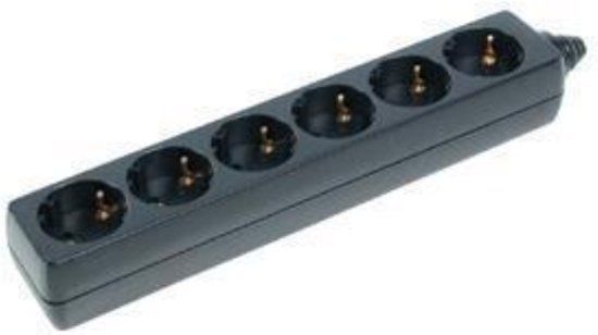 Allteq Stekkerdoos - 6-voudig - Zwart