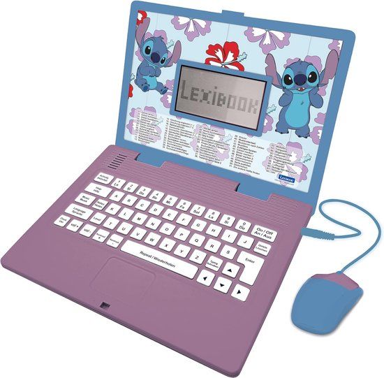 Lexibook Stitch Bilingual Talking Educational Laptop - 124 Activities - English & German