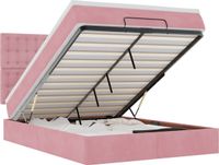 vidaXL Lit coffre avec matelas 140x190cm Velours Rose