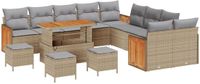 vidaXL Tuinbank Set Beige en Lichtgrijs