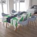 Bonamaison Tafelkleed, Anti-Mold, Sneldrogend, Waterdicht, 100% Polyester Tafellaken, Petroleum Groen, Wit, 140 x 200 Cm