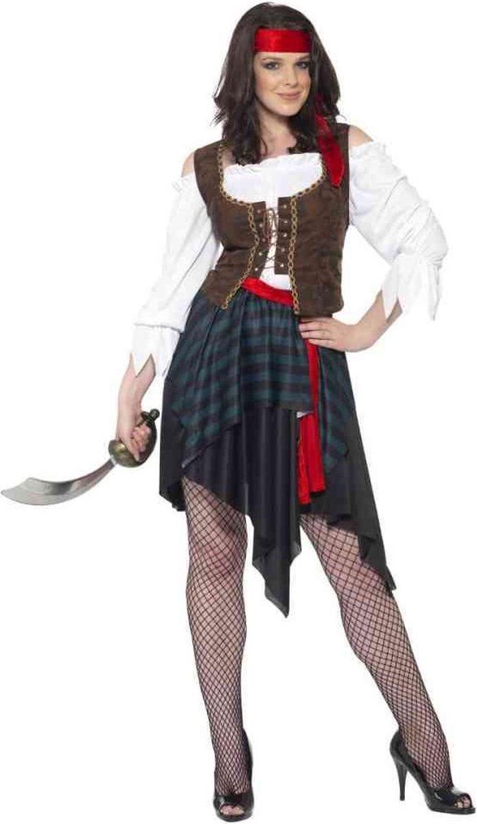 Party Pakjes Pirate Lady Costume - Blue & Brown - Polyester - EAN: 5020570204702