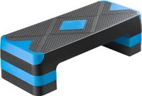 Plateforme d'entraînement aérobique avec hauteur réglable, appareil d'entraînement avec 4 rehausses, bleu