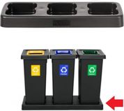 Plafor Fit Bin, Poubelle pour tri sélectif – 75L – Noir/Rouge