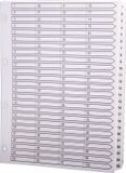 Exacompta 2x Bedrukte tabbladen met geplastificeerde tabs - 1 tot 100 - Mylar Wit - Wit - MWD1-100Z