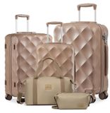 Chariot Ensemble de valises - 5 pièces avec doubles roues - M-L-XL