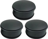 Svenska Living Deurstopper voor binnendeuren - 5x - zwart - rond - 1,2 kg - 12 x 6 cm - met rubberen rand