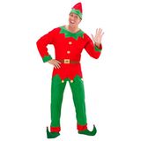 Widmann 89003 kostuum voor volwassenen Elf Santas Helper, mannen, L