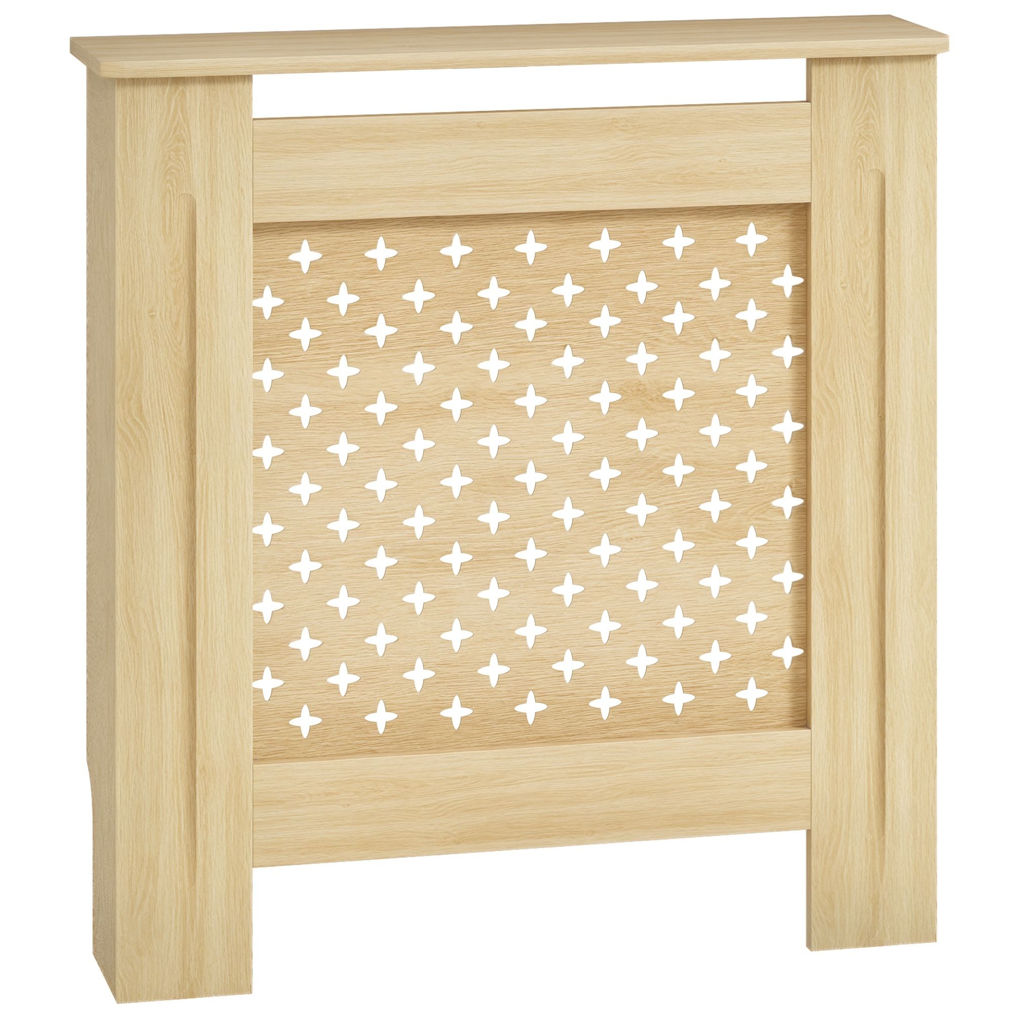 Homcom Radiatorhoezen Mdf Radiatorhoes Radiatorhoes voor Woonkamer Slaapkamer Hal 78X19X82 cm Eiken