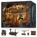 Maison de poupée Bibliothèque - Kit de construction en bois 3D avec lumière LED - Baie des pirates - Pour les amateurs de livres