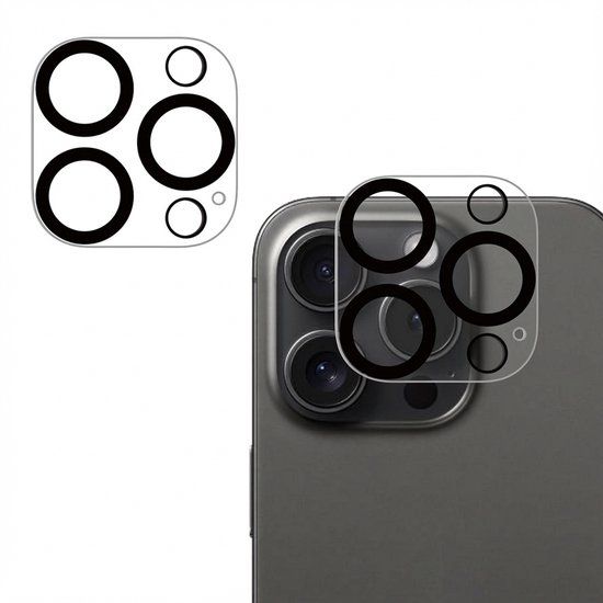imoshion Camera Lens Protector - Geschikt voor Apple iPhone 16 Pro Max / 16 Pro - 2 Pack - Zwart