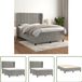vidaXL Boxspring met matras fluweel lichtgrijs 140x190 cm