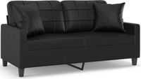 vidaXL Tweezitsbank met sierkussens 140 cm kunstleer zwart