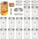 Equivera Pots pour flocons d'avoine de nuit - Tasse à muesli - Pot Mason - Flocons d'avoine - Set - 12 pièces - 250 ml - Verre - Transparent