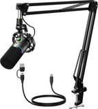 Maono PD200XS XLR Microphone dynamique RGB avec bras télescopique