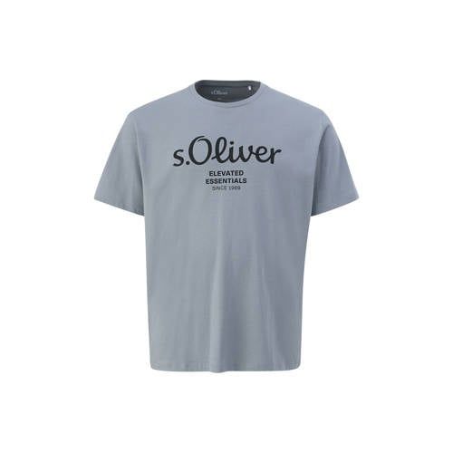 s.Oliver Big Size regular fit T-shirt Plus Size met printopdruk lichtgrijs