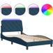 Lit simple bleu 100x200 cm velours