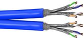 Goobay CAT 7A duplex netwerkkabel, S/FTP, blauw, 50 m