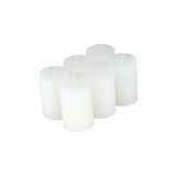 Set van 6 votiefkaarsen D4 x H6 cm Wit