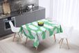 Bonamaison Tafelkleed, Anti-Mold, Sneldrogend, Waterdicht, 100% Polyester Tafellaken, Petroleum Groen, Wit, 140 x 140 Cm