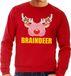 Bellatio Decorations Bol Foute kersttrui / sweater braindeer rood voor heren L